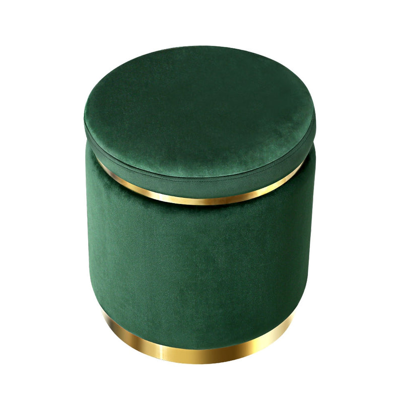 Ottoman Round Velvet Foot Stool Foot Rest Pouffe Padded Seat Pouf Home Decor.