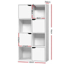Display Shelf 8 Cube Storage 4 Door Cabinet Organiser Bookshelf Unit White.