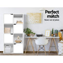 Display Shelf 8 Cube Storage 4 Door Cabinet Organiser Bookshelf Unit White.