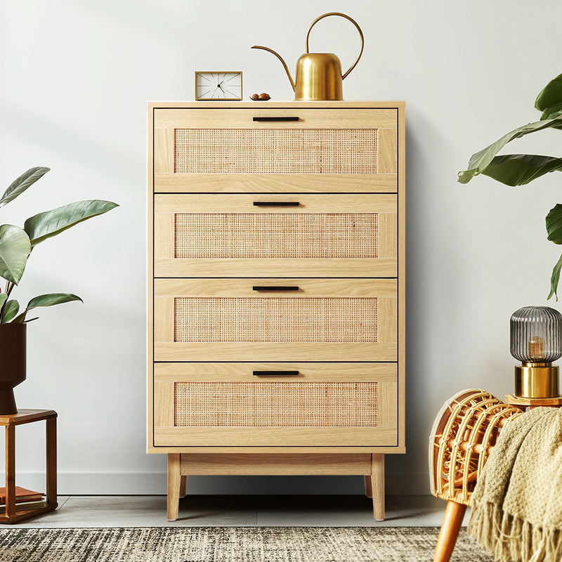 Rattan 4 Chest of Drawers