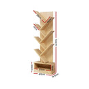 Display Shelf 7-Shelf Tree Bookshelf Book Storage Rack Bookcase Natural.