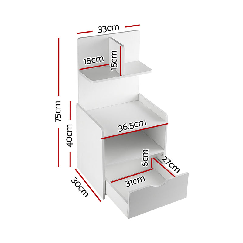 Anzex Bedside with Shelf Display