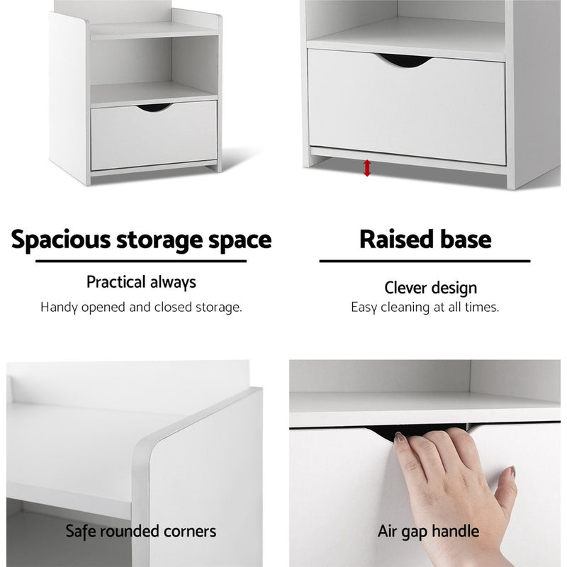 Anzex Bedside with Shelf Display