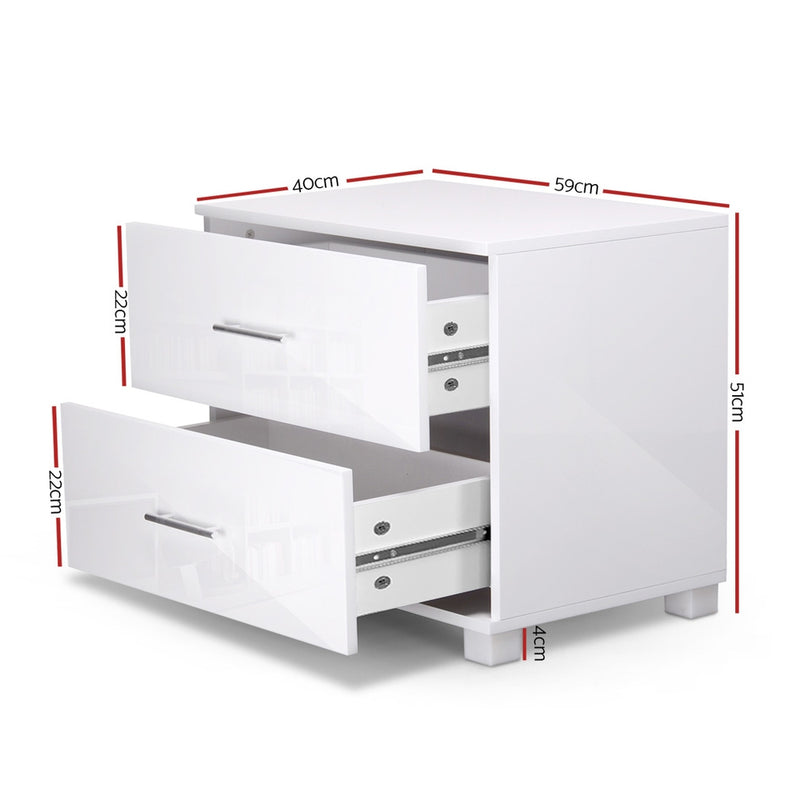 Lorris Bedside - White