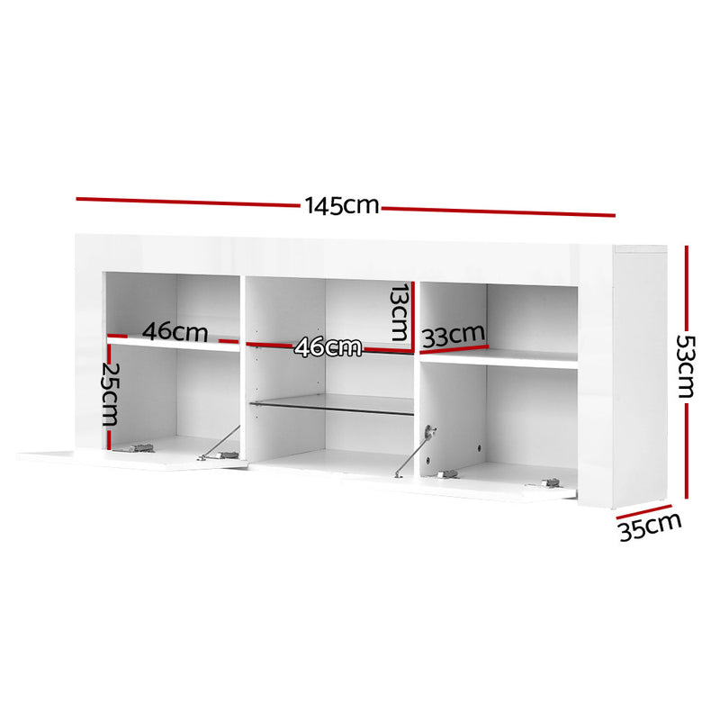 Miami LED TV Unit - White