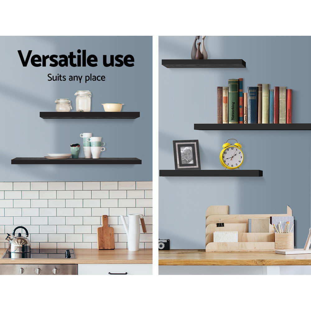 Shelf Set 3 Piece Floating Wall Shelves - Black