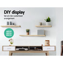3pcs Wall Floating Shelf Set DIY Mount Storage Book Display Rack Oak