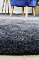 Black Grey Ombre Shaggy Rug.