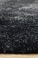 Black Grey Ombre Shaggy Rug.