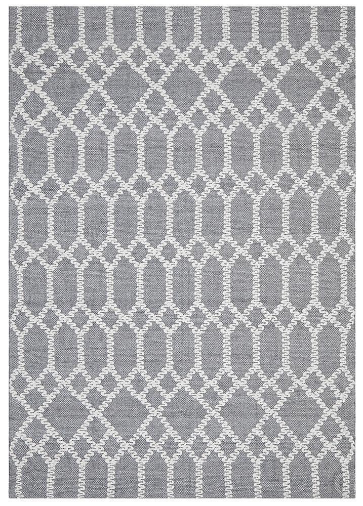 Krisha Tribal Trellis Rug Rustic Blue.