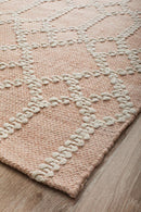 Krisha Tribal Trellis Rug Nude Soft Pink.