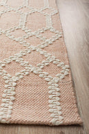 Krisha Tribal Trellis Rug Nude Soft Pink.
