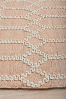 Krisha Tribal Trellis Rug Nude Soft Pink.