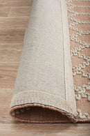 Krisha Tribal Trellis Rug Nude Soft Pink.