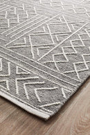 Arya Stitch Woven Rug Silver Grey.