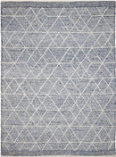 Albona Blue White Wool Rug.