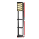 Floor Lamp Storage Shelf LED Lamps Vintage Standing Reading Light Bedroom.