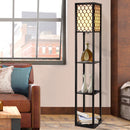 Floor Lamp Storage Shelf LED Lamps Vintage Standing Reading Light Bedroom.