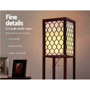 Floor Lamp LED Storage Shelf Standing Vintage Wood Light Reading Bedroom.