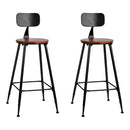 Pinewood Metal Barstools (Set of 2) - Black and Wood