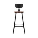 Pinewood Metal Barstools (Set of 2) - Black and Wood