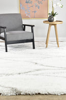 Cobi Shaggy White Rug 8741A.