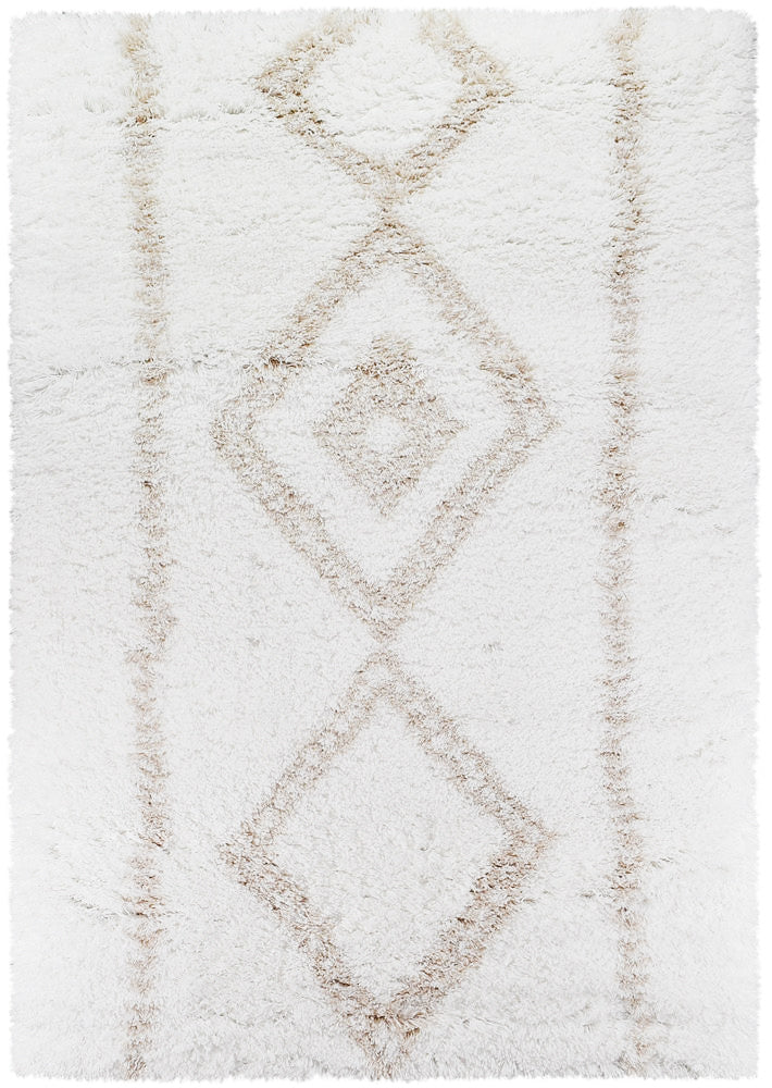 Cobi Shaggy Beige White Rug 8745A.