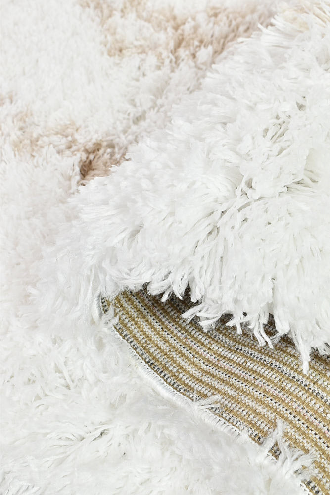 Cobi Shaggy Beige White Rug 8745A.
