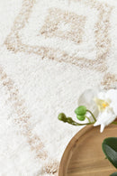 Cobi Shaggy Beige White Rug 8745A.