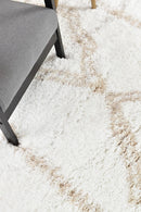 Cobi Shaggy Beige White Rug 8745A.