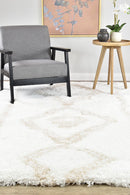 Cobi Shaggy Beige White Rug 8745A.
