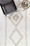 Cobi Shaggy Beige White Rug 8745A.