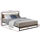 Metal Bed Frame Queen Size Mattress Base Platform Foundation Black Dane