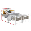 Ludo Double Metal Bed Frame - White