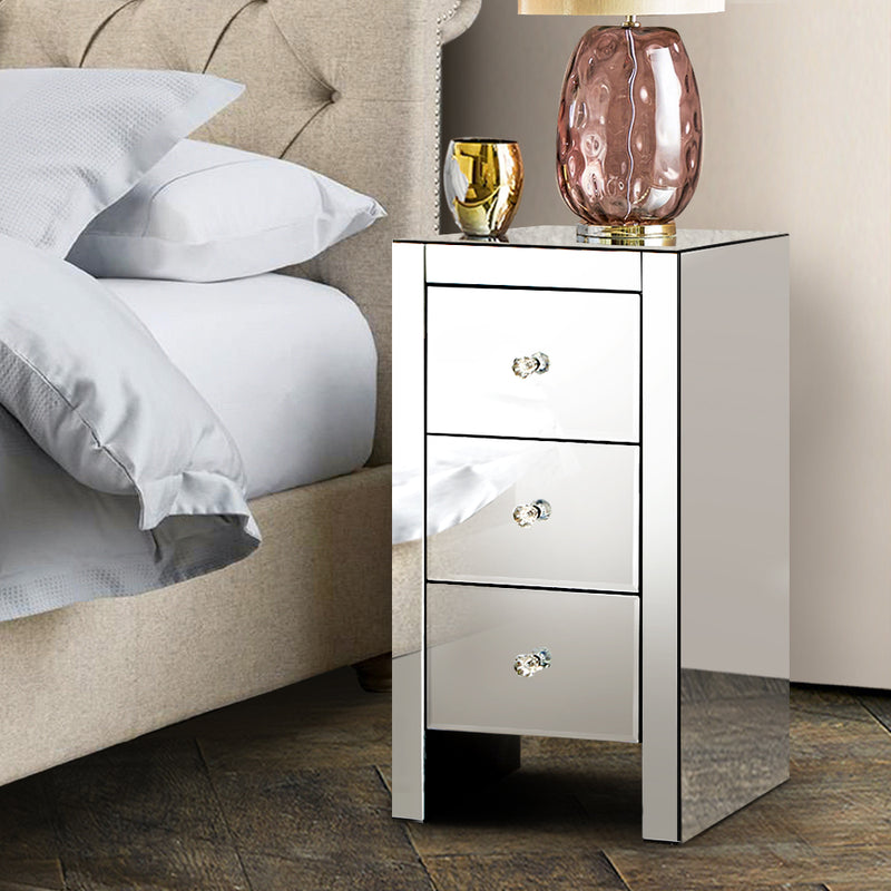 Minotte Slim Mirror Bedside - Silver