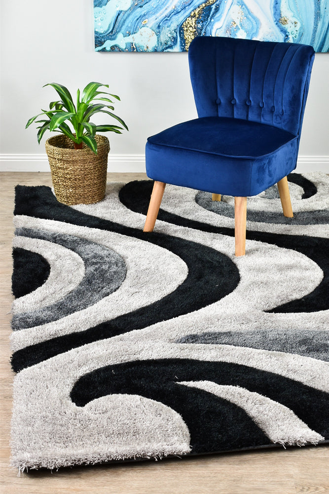 Florida Black Grey Rug 883.