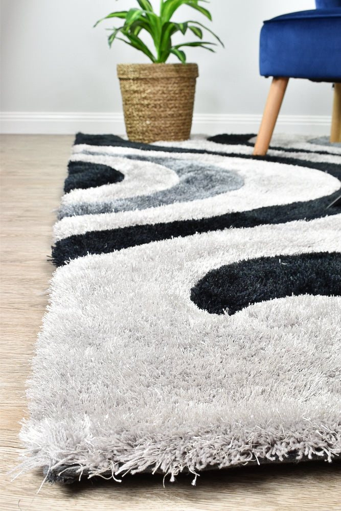 Florida Black Grey Rug 883.