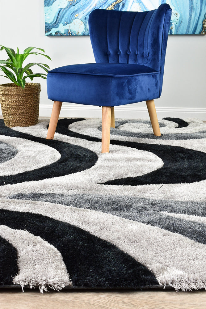 Florida Black Grey Rug 883.