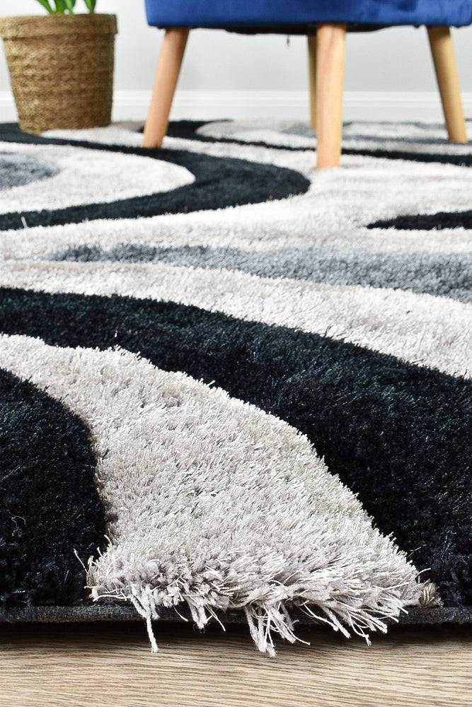 Florida Black Grey Rug 883.