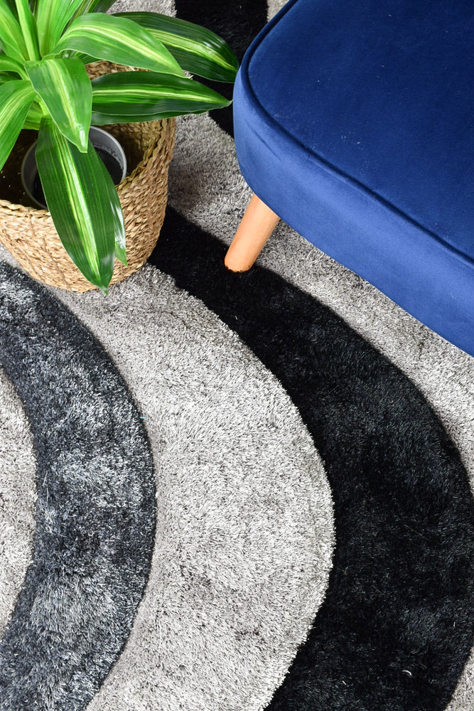 Florida Black Grey Rug 883.