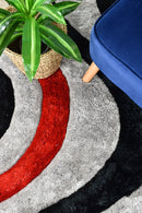 Florida Black Grey Red Rug 883.