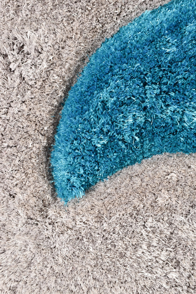 Florida Black Grey Turquoise Rug 883.