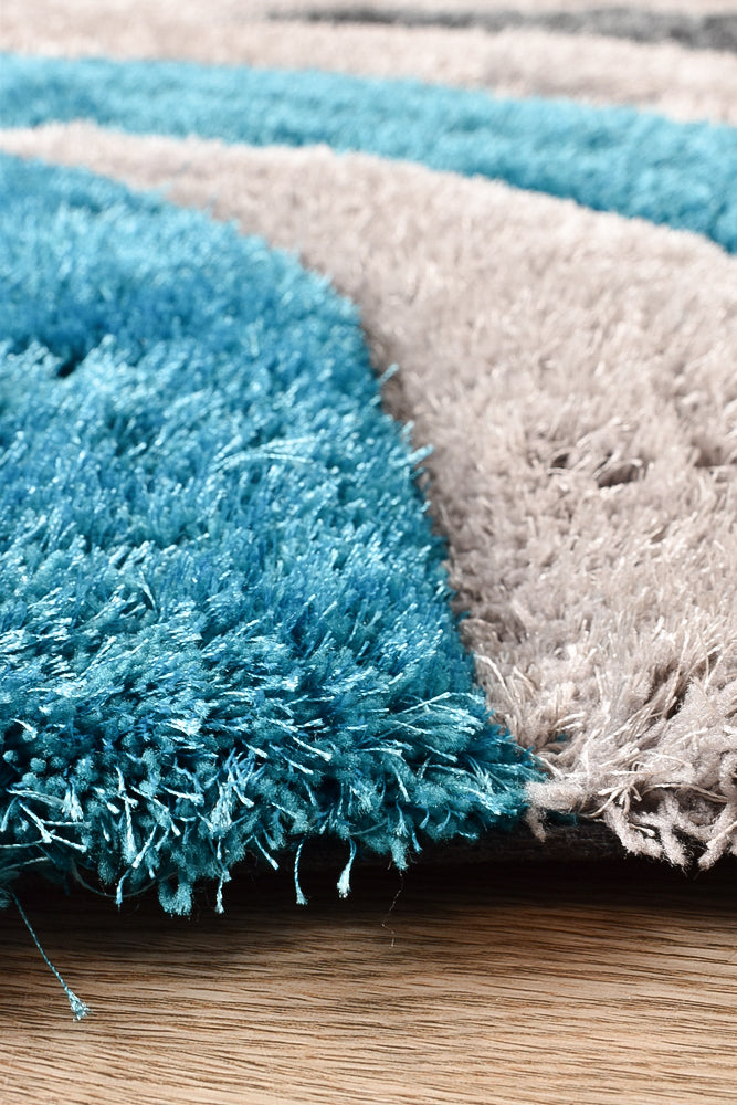 Florida Black Grey Turquoise Rug 883.