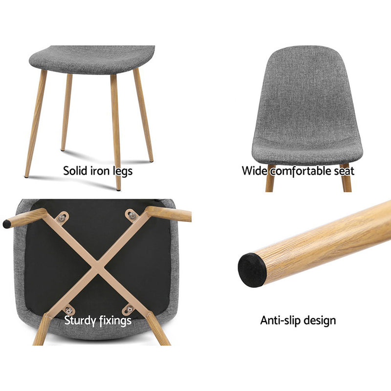 Adamas Fabric Dining Chairs (Set of 4) - Light Grey