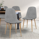 Adamas Fabric Dining Chairs (Set of 4) - Light Grey