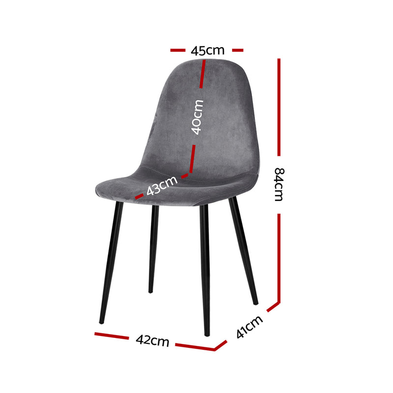 Eyrar II Velvet Dining Chairs (Set of 4).