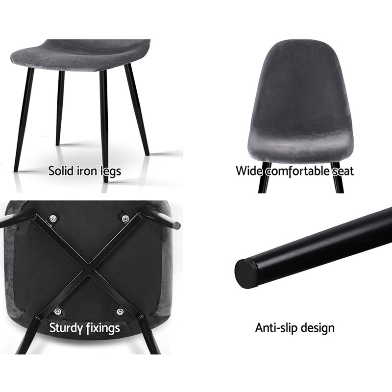 Eyrar II Velvet Dining Chairs (Set of 4).