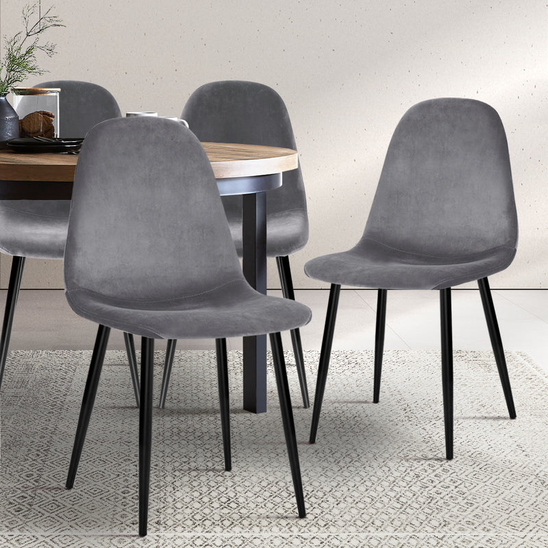 Eyrar II Velvet Dining Chairs (Set of 4).
