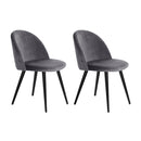 Sandnes Velvet Dining Chairs (Set of 2) - Dark Grey