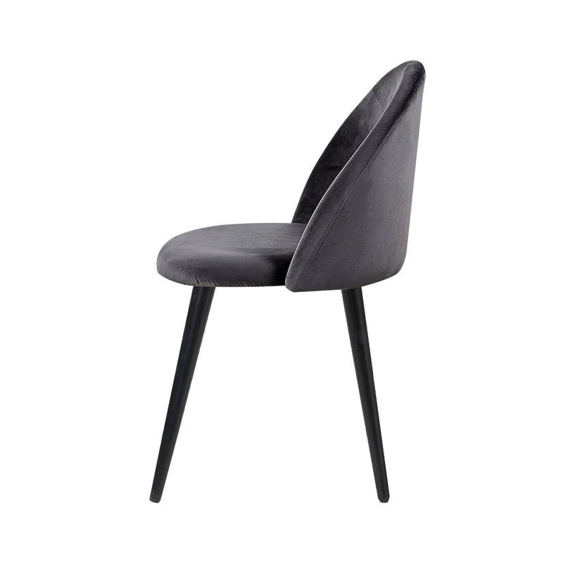 Sandnes Velvet Dining Chairs (Set of 2) - Dark Grey